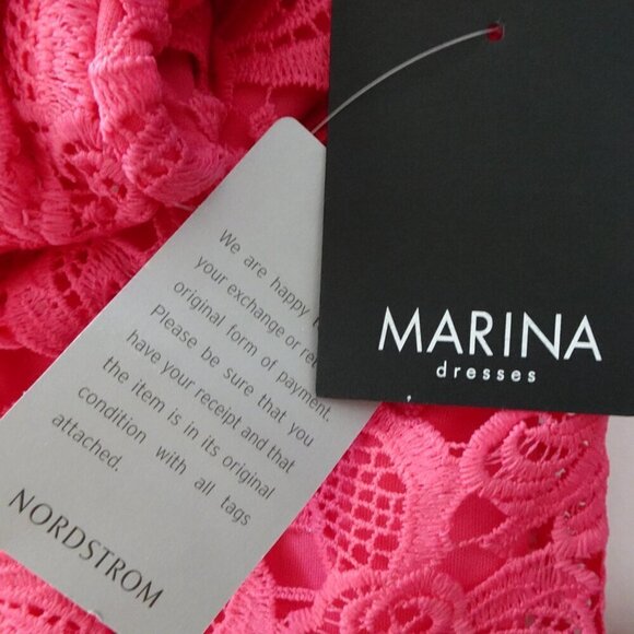 Pink Off the Shoulder Lace Cocktail Dress Women's Size XS Colorful Wedding Guest - Picture 9 of 12